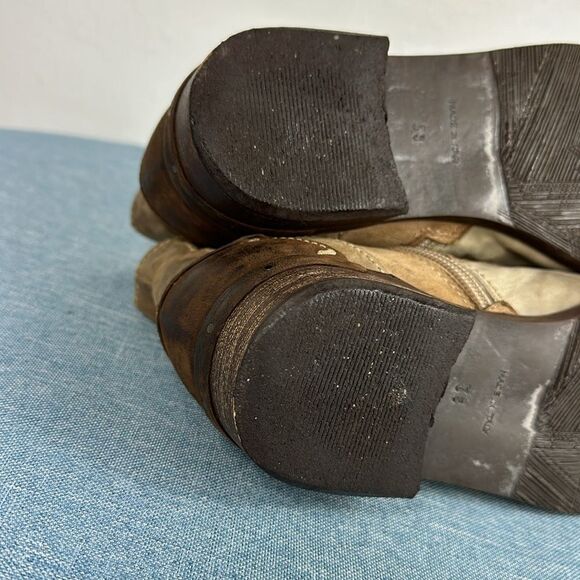 Clocharme Italian Leather Brown Tan Side Zip Ankle Boots Size 7 - Picture 8 of 9